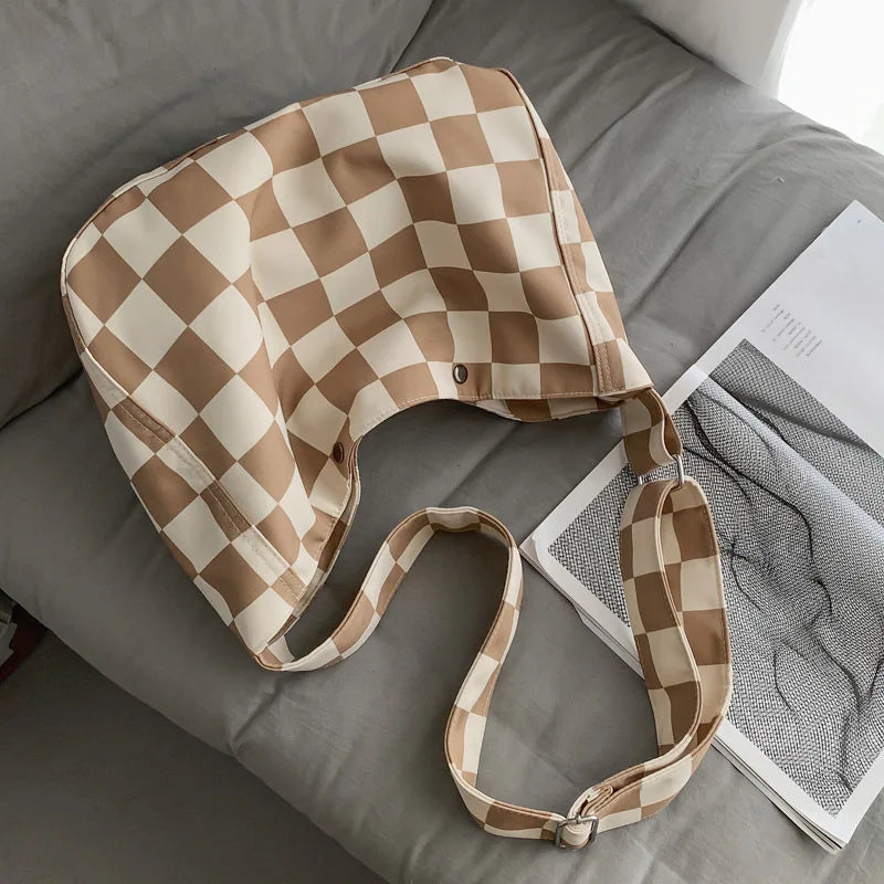 Women Plaid Checkerboard Messenger Bags Ladies Crossbody Bag