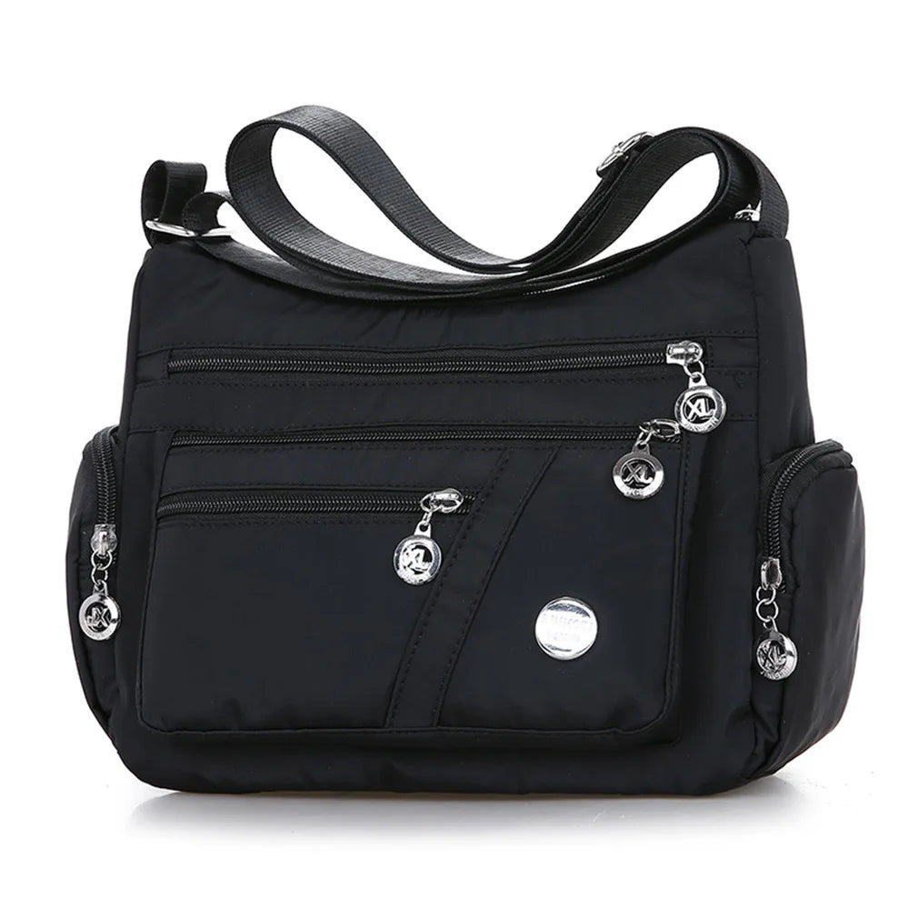 Nylon Oxford Shoulder Messenger Bag Waterproof Zipper Travel Crossbody Bag