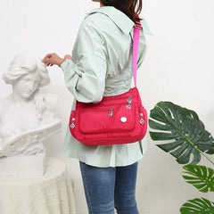 Nylon Oxford Shoulder Messenger Bag Waterproof Zipper Travel Crossbody Bag