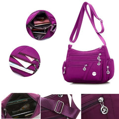Nylon Oxford Shoulder Messenger Bag Waterproof Zipper Travel Crossbody Bag