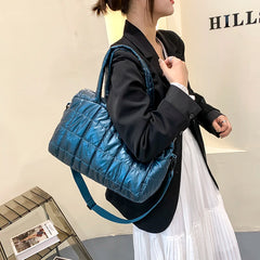 Women Winter Space Bale Cotton Handbags Ladies Bags Down Bright Shoulder Bag