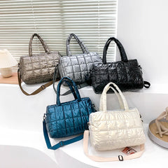 Women Winter Space Bale Cotton Handbags Ladies Bags Down Bright Shoulder Bag