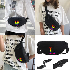 Rainbow Canvas Shoulder & Chest Bag for Women
