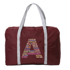 Portable Travel Bag Handbags Men Women Duffle Bag Text Print Luggage Bags