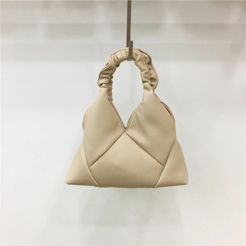 Ruched PU Leather Shoulder Bag for Women