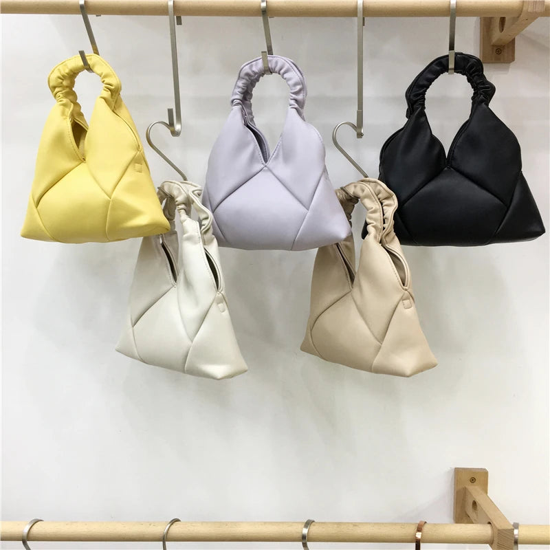 Ruched PU Leather Shoulder Bag for Women