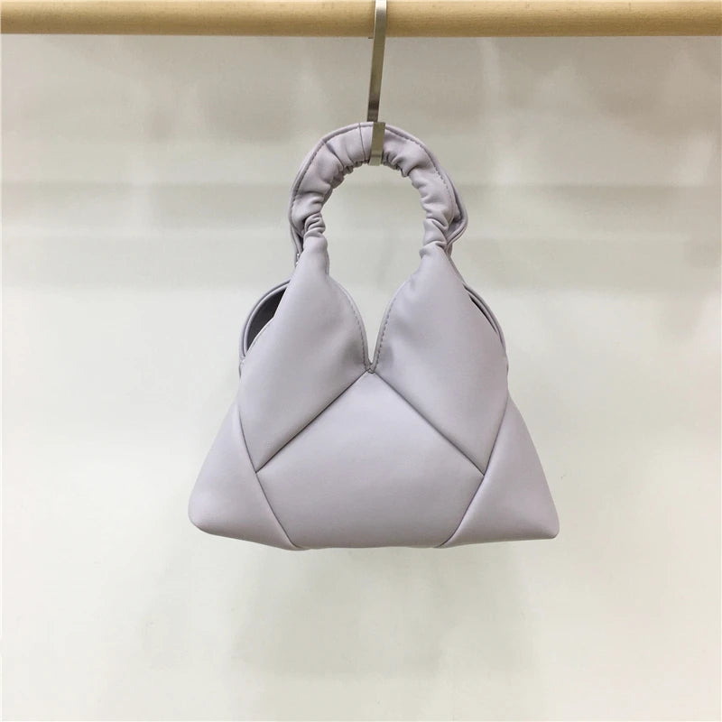 Ruched PU Leather Shoulder Bag for Women