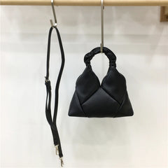 Ruched PU Leather Shoulder Bag for Women