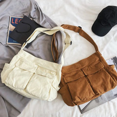 Canvas Girl Handbag Shoulder Bags Teenager Women Messenger Bags