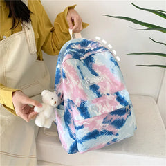 Harajuku Colorful Print Nylon Backpack for Women