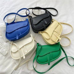 High Solid PU Leather Crossbody Female Messenger Bag Saddle Bag