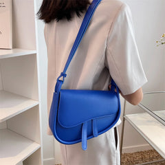 High Solid PU Leather Crossbody Female Messenger Bag Saddle Bag