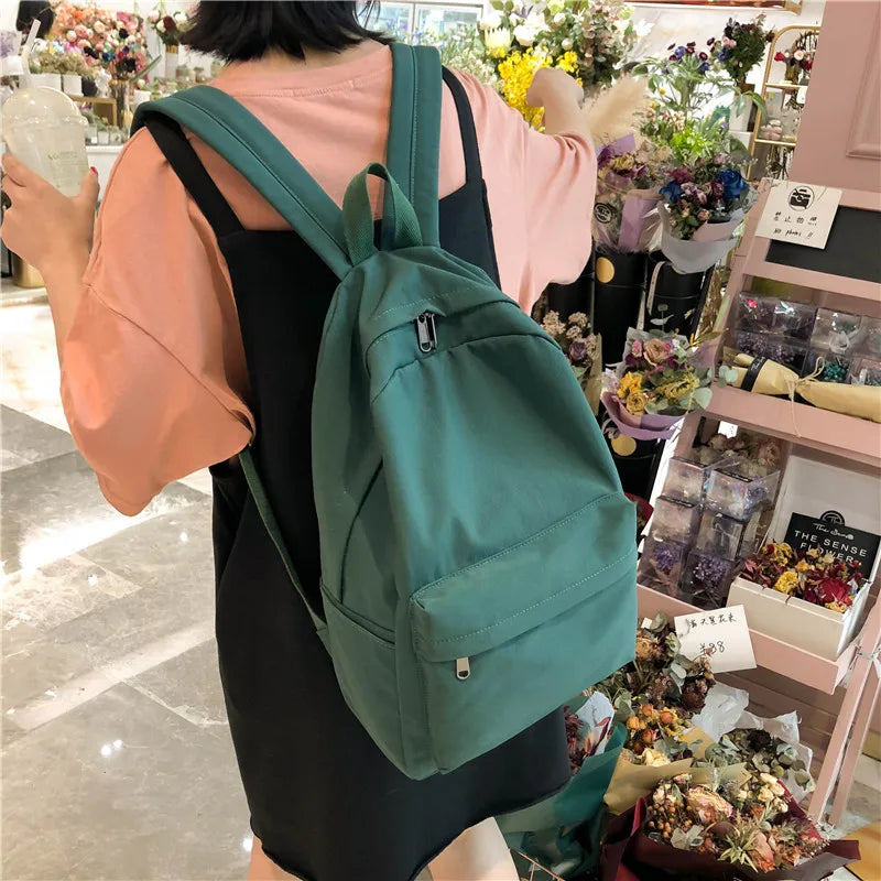 High Women Backpack Solid Shoulder Bag For Teenage Girl Children Female