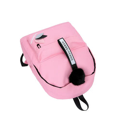 Women's Canvas Backpack School Bag for Girls Rucksack Pink
