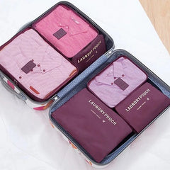 6Pcs Travel Clothes Storage Waterproof Bags Portable Luggage Organizer Pouch