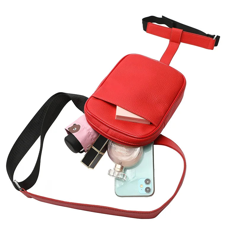 Stylish Women Waist Leg Leather Bag Fanny Pack for Outdoor Hiking