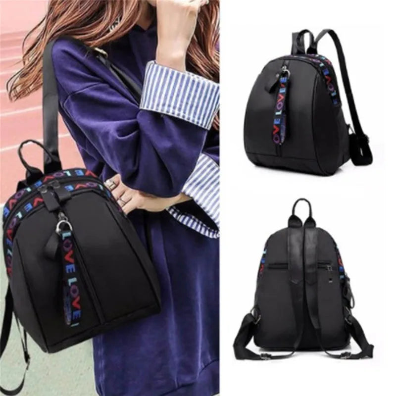 Women Mini Backpack Oxford Shoulder Bag Multi-Function Small Bagpack