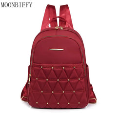 Ladies Casual Shoulder Backpack with Rivet Diamond