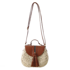 Bohemian Tassel Straw Beach Shoulder Bag