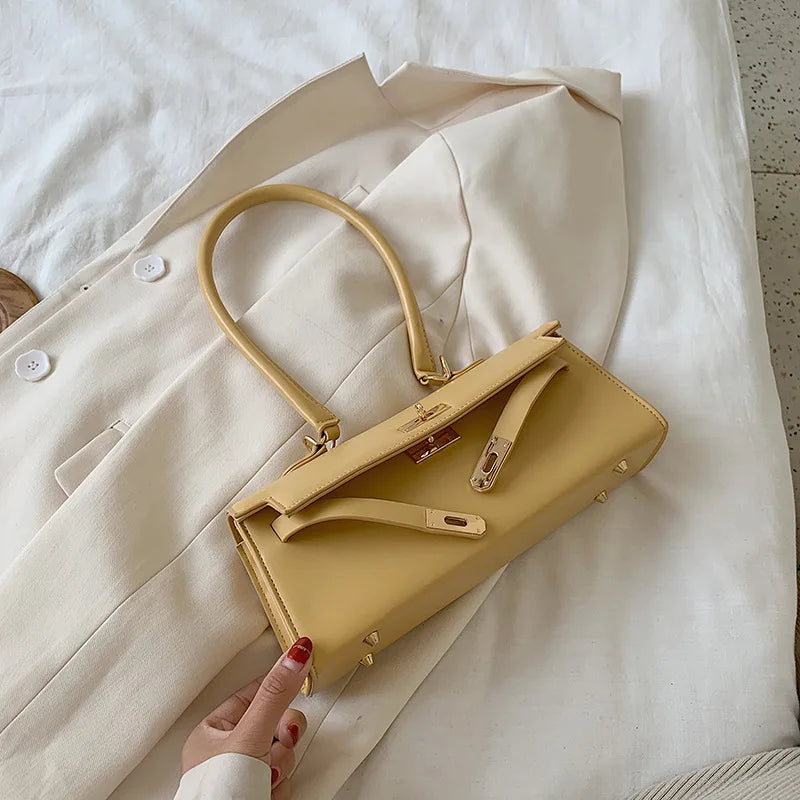 Lady Armpit Hand Bag Girl Versatile One-shoulder Bag Woman Soft Handle Buckle