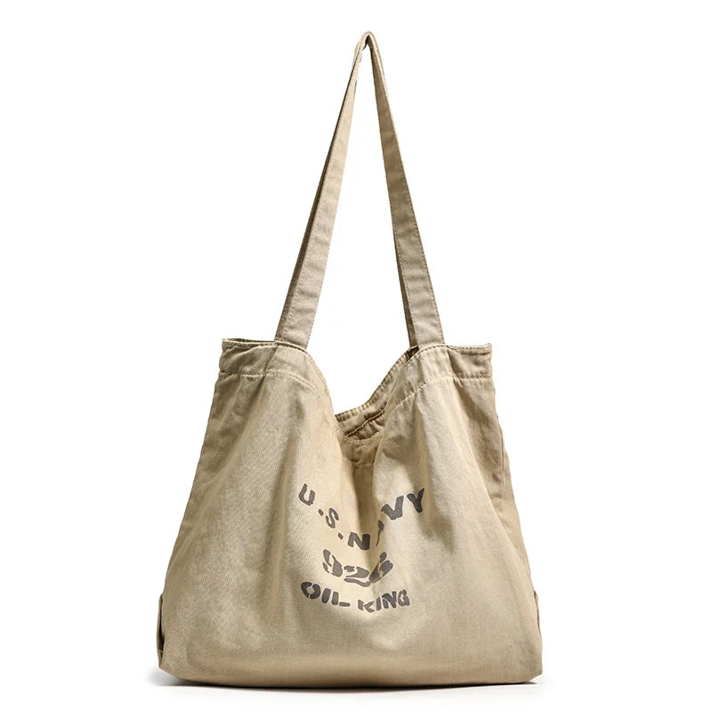 Canvas Women Bags Large Capacity Reusable Shopping Bag Retro Handbags