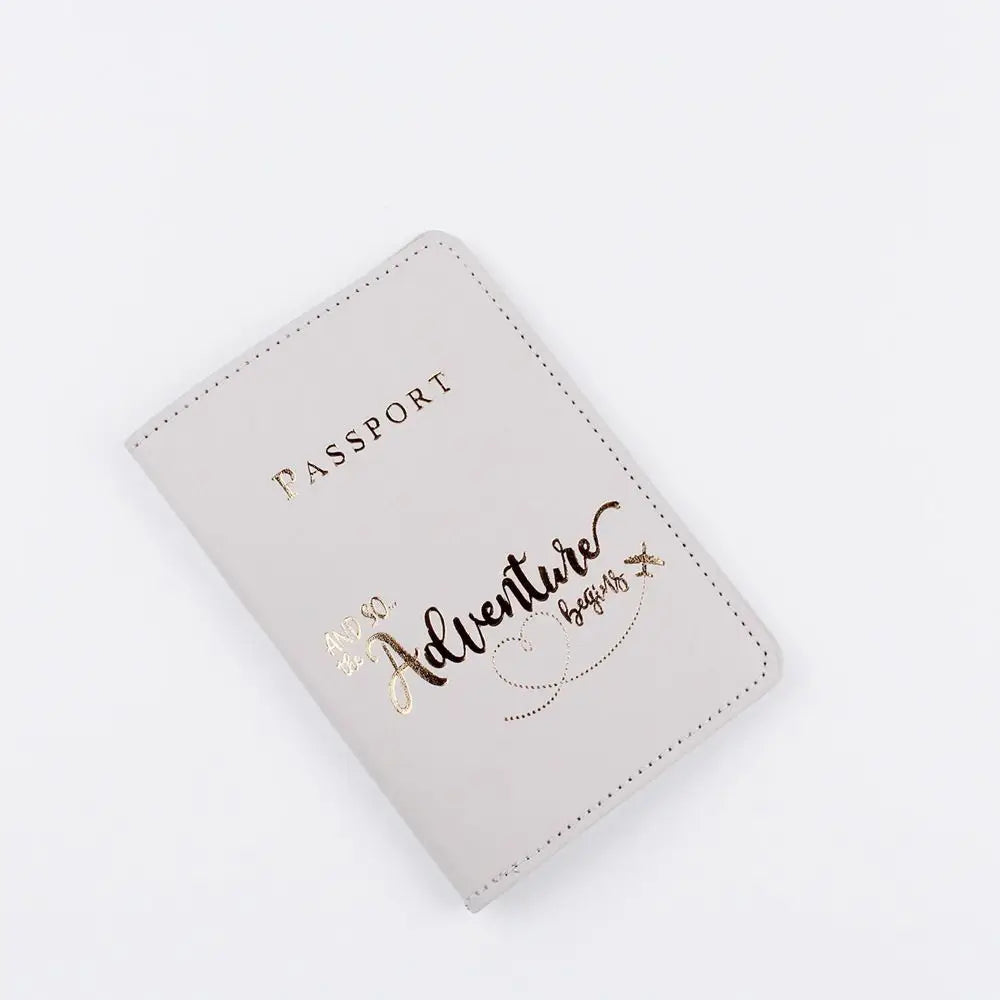 Lover Couple Passport Cover Hot Stamping Plane Women Men Travel Wedding