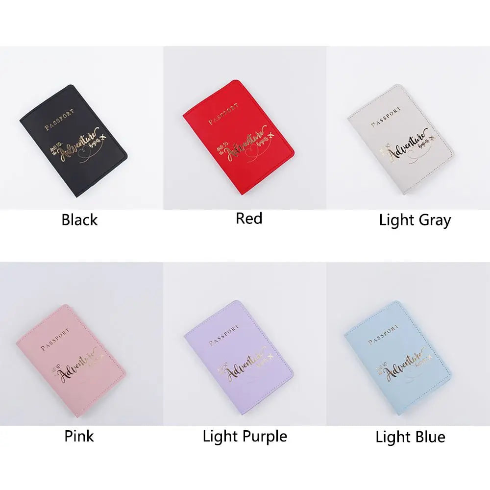 Lover Couple Passport Cover Hot Stamping Plane Women Men Travel Wedding