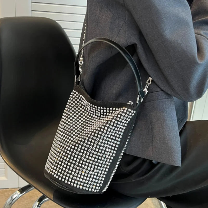 Diamonds Basket Bag Rhinestone Shoulder Crossbody Evening Party