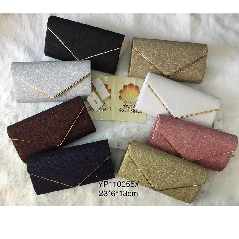 Glitter Envelope Clutch Evening Bag Vintage Wedding Handbag
