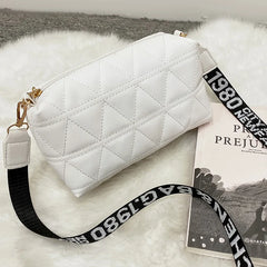 Small Messenger Bag for Women Lingge Embroidery Camera Female Shoulder Bag Chain