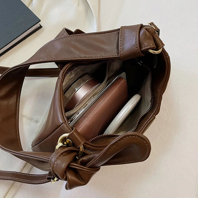 Women Silver Armpit Bags Handbags Style Fold Cloud Underarm Bag