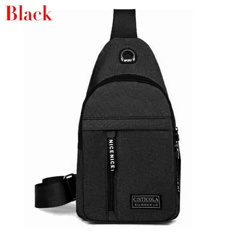 Men Women Nylon Waist Packs Sling Bag Crossbody Outdoor Sport Shoulder Chest