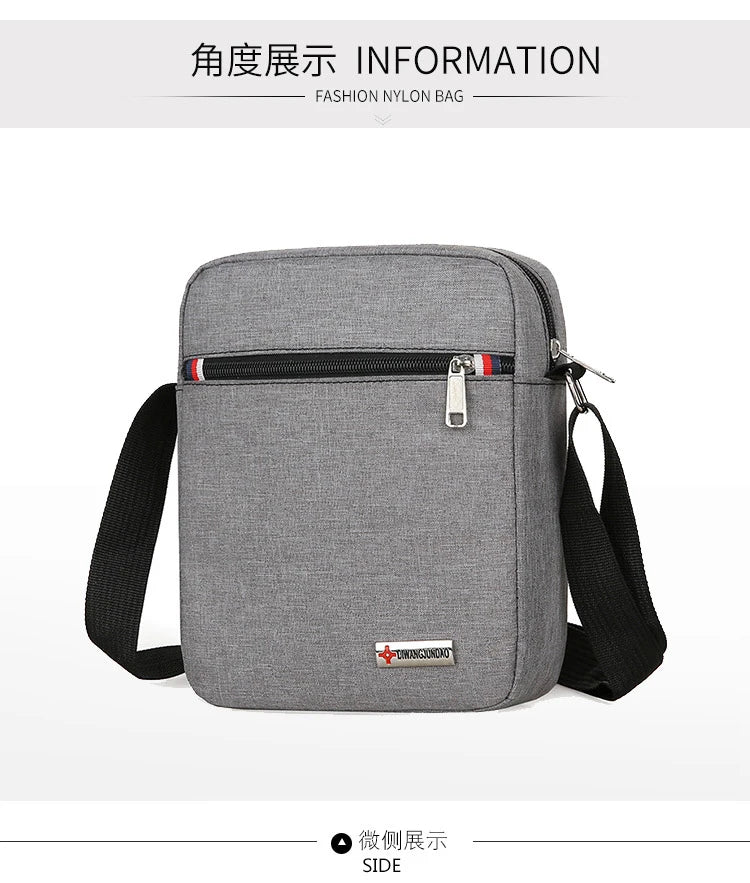 Men's Canvas Crossbody Messenger Bag Small Casual Handbag