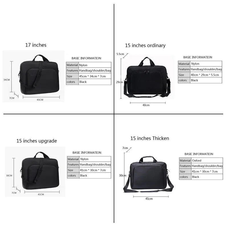 17 inch Laptop Bag Men's Briefcase Messenger Bag for Business Office Documents