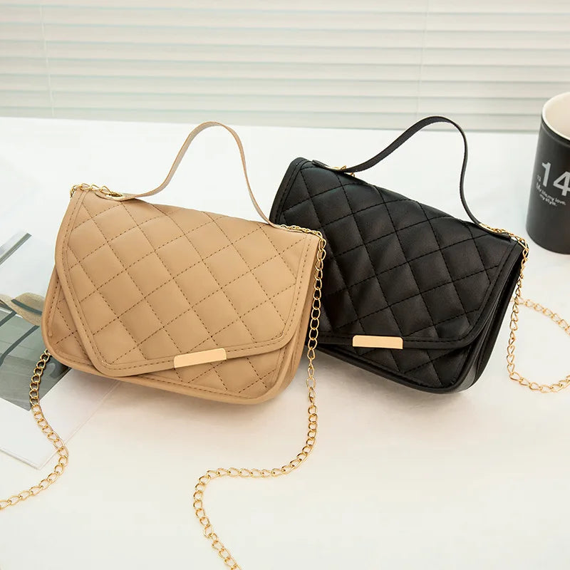 Lingge Embroidery Messenger Bag for Women Chain Shoulder Bags