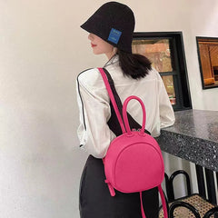 Mini PU Leather Women's Backpack Girls School Shoulder Handbag