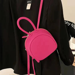 Mini PU Leather Women's Backpack Girls School Shoulder Handbag