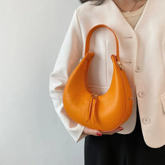 Half Moon Women Bags Adjustable Leather Strap Shoulder Bags