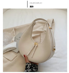 Half Moon Women Bags Adjustable Leather Strap Shoulder Bags