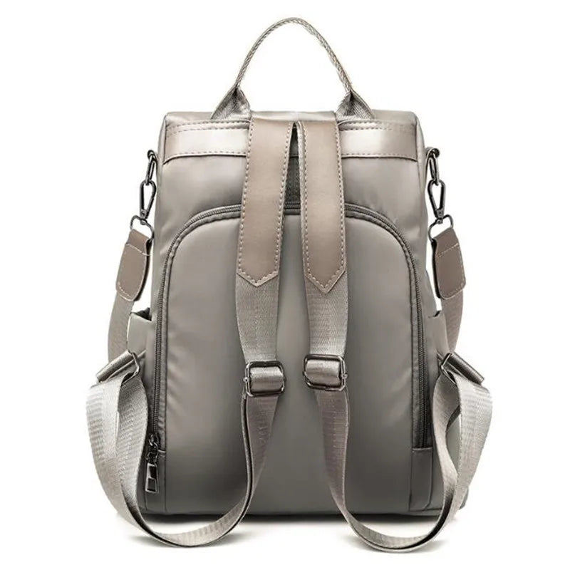 Women's Anti-theft Backpack Solid School Bag Oxford Cloth