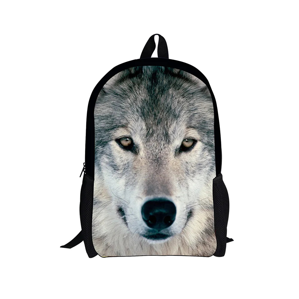 3D Cartoon School Bag For Gilrs Boys Wolf Pattern Backpack Children School Bags