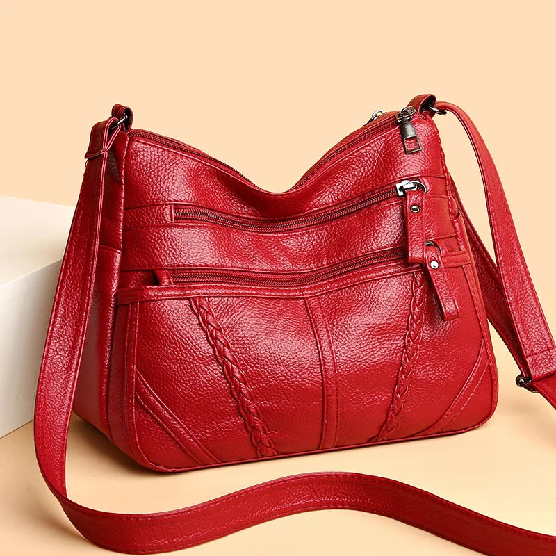 Vintage Leather Crossbody Bag Women | Shoulder Purse
