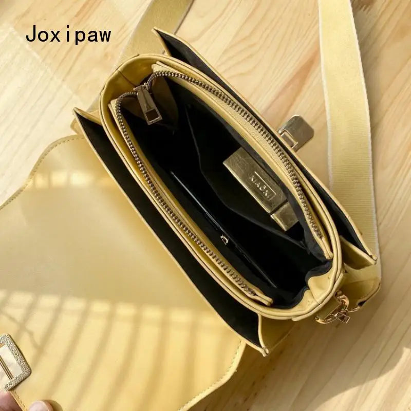 Soft Leather Crossbody Bag for Women, Casual Flap Messenger Bag