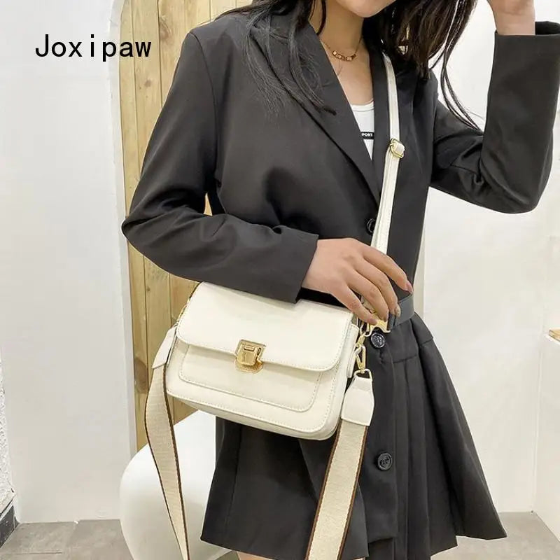 Soft Leather Crossbody Bag for Women, Casual Flap Messenger Bag