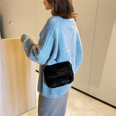 Plush Crossbody Bag Women's Shoulder Wallet Girls Handbag