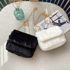 Plush Crossbody Bag Women's Shoulder Wallet Girls Handbag
