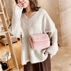 Plush Crossbody Bag Women's Shoulder Wallet Girls Handbag