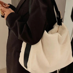Plush One-Shoulder Bag Niche Ins Furry Love Messenger Bag