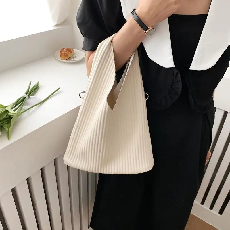 Chic Leather Bucket Shoulder Bag Crossbody Purse