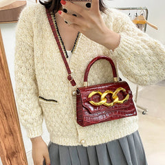 Soft Shoulder Bags Chain Crossbody Bag PU Leather Handbags